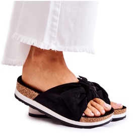 PS1 Pantoufles noires sur la plateforme So Comfy