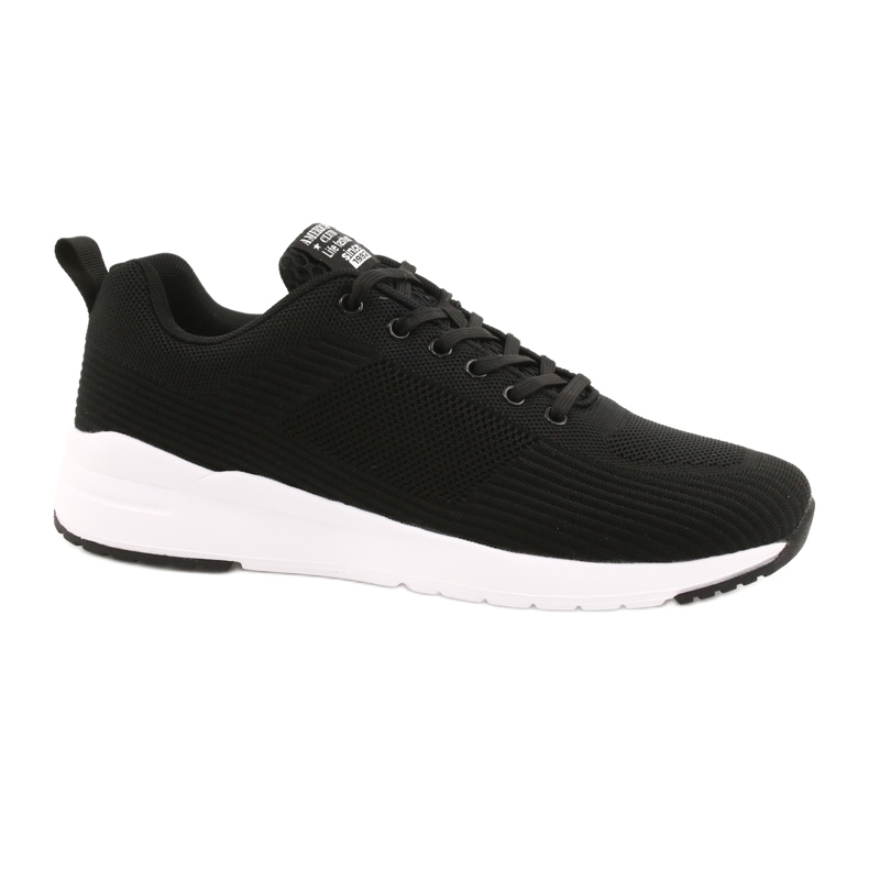 American Club Chaussures de sport pour hommes noires RD01 / 21 le noir