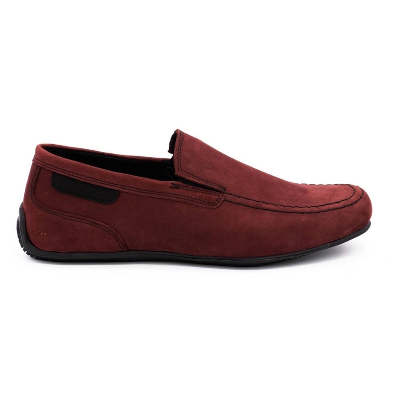 Polbut Mocassins homme cuir 2105 bordeaux rouge