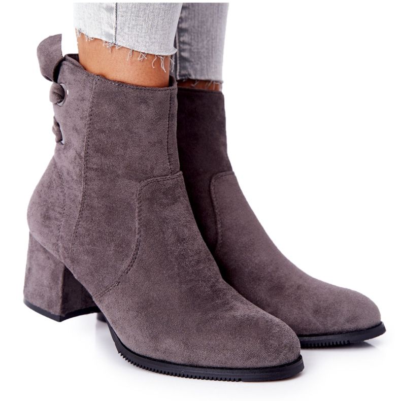 Bottines chaudes femme sur talon Gris Kayla