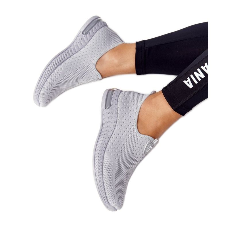 PS1 Chaussures de sport pour femmes Slip-on Gris Be Stretchy PS1 Chaussures de sport pour femmes Slip-on Gris Be Stretchy