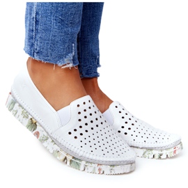 Chaussures Cuir Ajouré Maciejka Blanc 03512B-11 multicolore