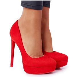 PS1 Escarpins classiques en daim rouge Margharita
