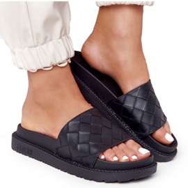 Big Star Pantoufles Pour Femmes Sur La Grande Étoile HH274684 Plate-Forme Noire