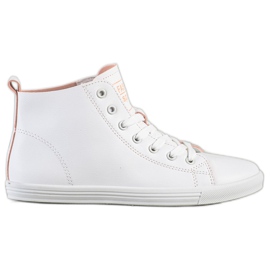 Ideal Shoes Chaussures de sport haute couture baskets blanche Ideal Shoes Chaussures de sport haute couture baskets blanche