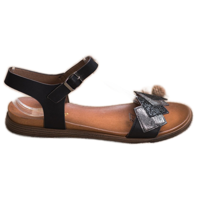 Sandales élégantes Sergio Leone le noir