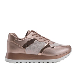 Baskets champagne éco-cuir 2019-447 multicolore doré