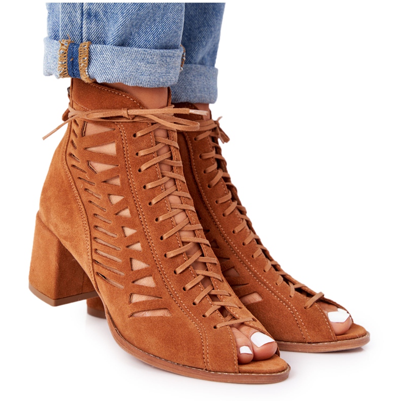 Boots Daim Ajourées Maciejka Rouge 04040-29 brun