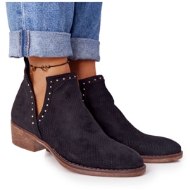 PS1 Bottines ajourées Clever noires à découpes