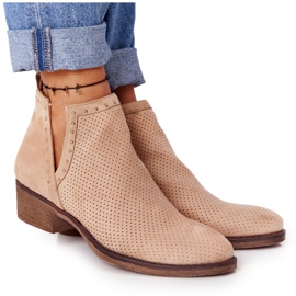 PS1 Boots ajourées à découpes Beige Clever brun