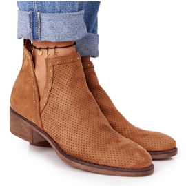 PS1 Boots ajourées à découpes, Camel Clever brun