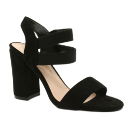 Evento Sandales confortables en daim sur une barre 21SD35-3540 Noir le noir