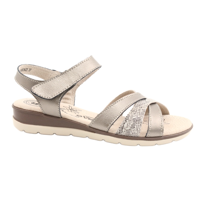 Evento Sandales en cuir confortables 20SD20-2174 Bronze beige brun multicolore