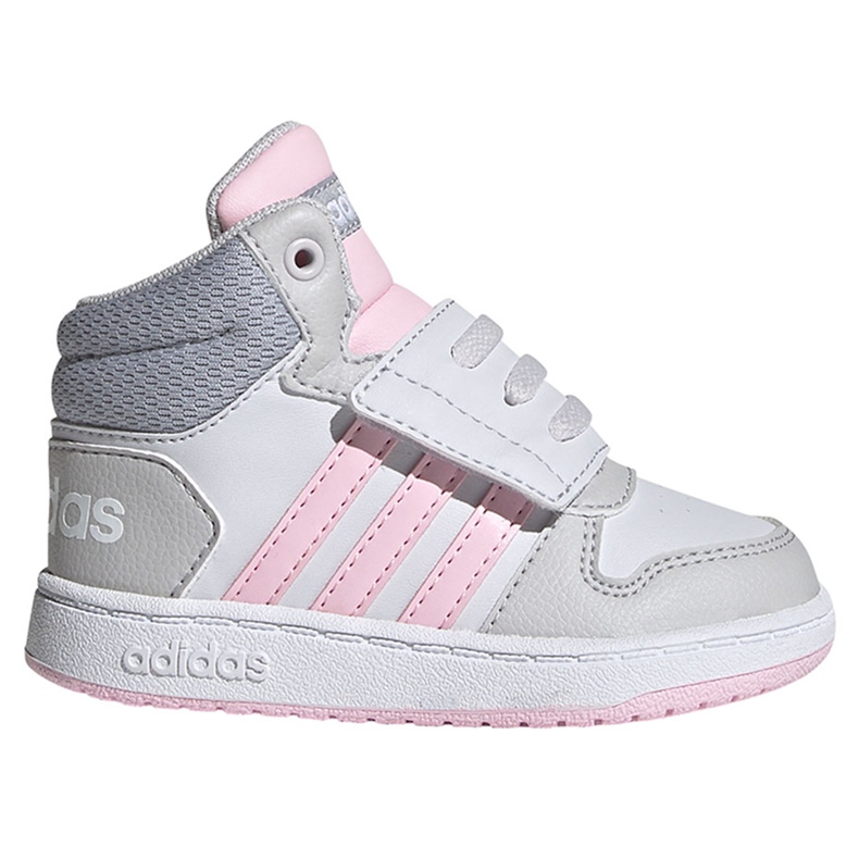 Chaussures enfant Adidas Hoops Mid 2.0 I blanc et rose FY9290 gris