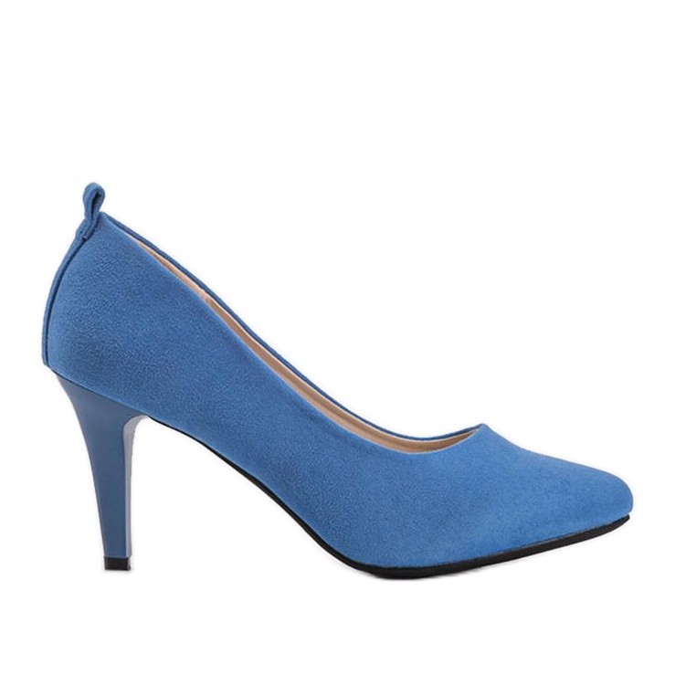 Escarpins bleus sur un talon aiguille Cameron