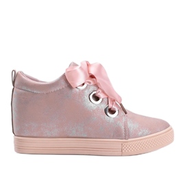 Baskets femme Elle rose scintillant