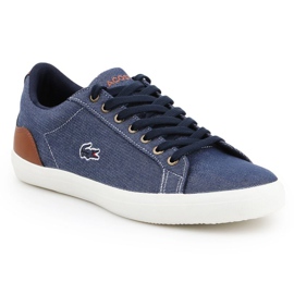 Chaussures lifestyle Lacoste Lerond 317 2 Cam M 7-34CAM00422Q8 blanc brun bleu marine