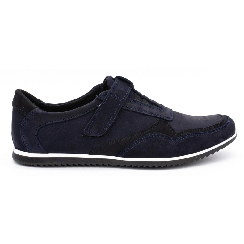Polbut Chaussures casual en cuir pour hommes 2102/2 bleu marine