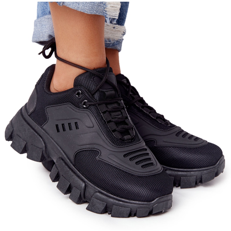 Baskets Noires Pour Femmes Sur Grande Semelle Noir New York