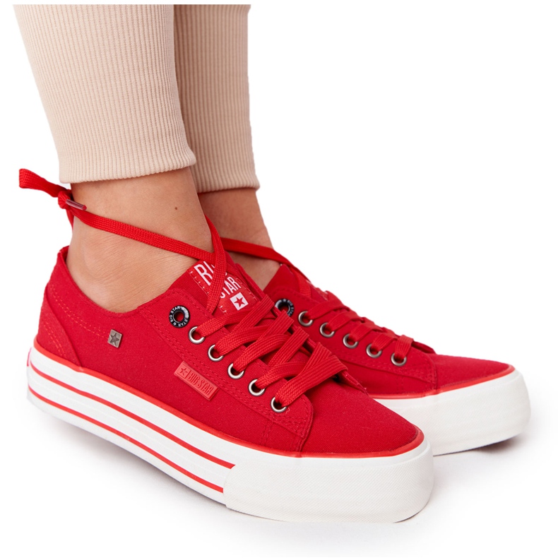 Baskets femme On the Big Star HH274053 Red platform rouge
