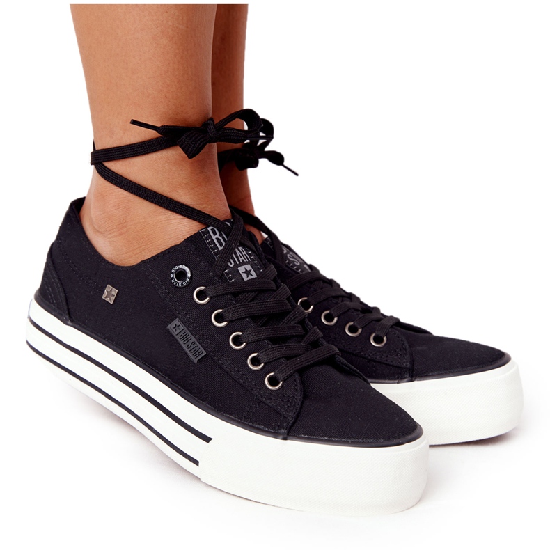 Sneakers pour femmes sur la plateforme Big Star HH274056 Czarme le noir Sneakers pour femmes sur la plateforme Big Star HH274056 Czarme le noir