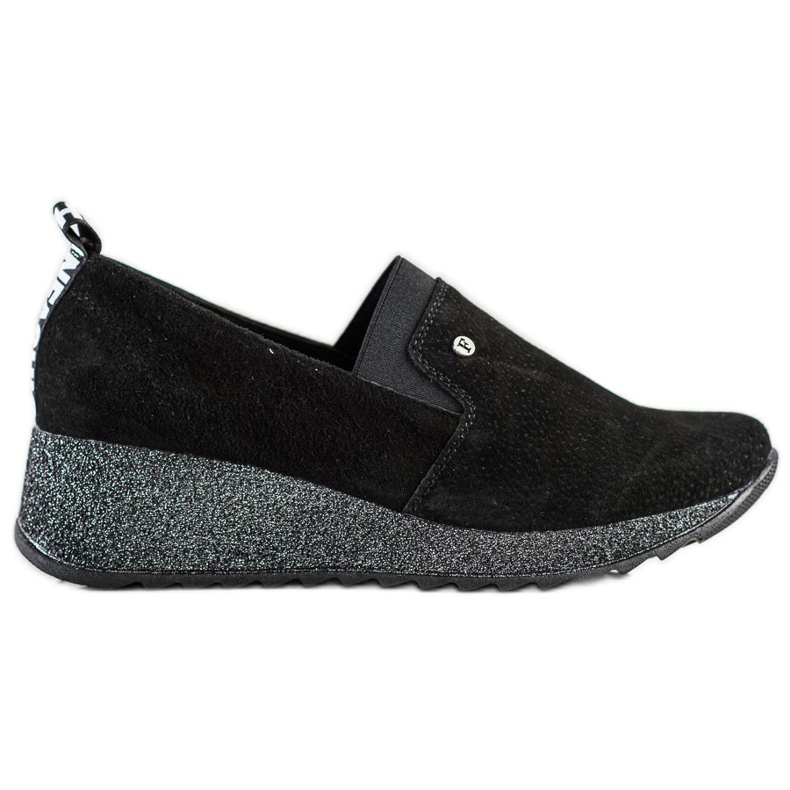 Filippo Chaussures de brocart en cuir le noir