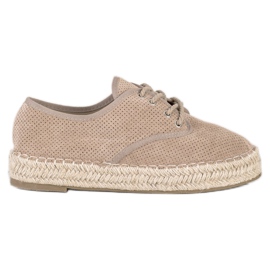 SHELOVET Espadrilles en daim beige