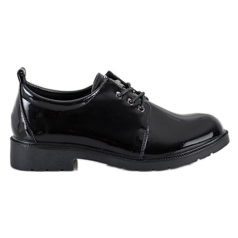S. BARSKI Chaussures noires laquées le noir
