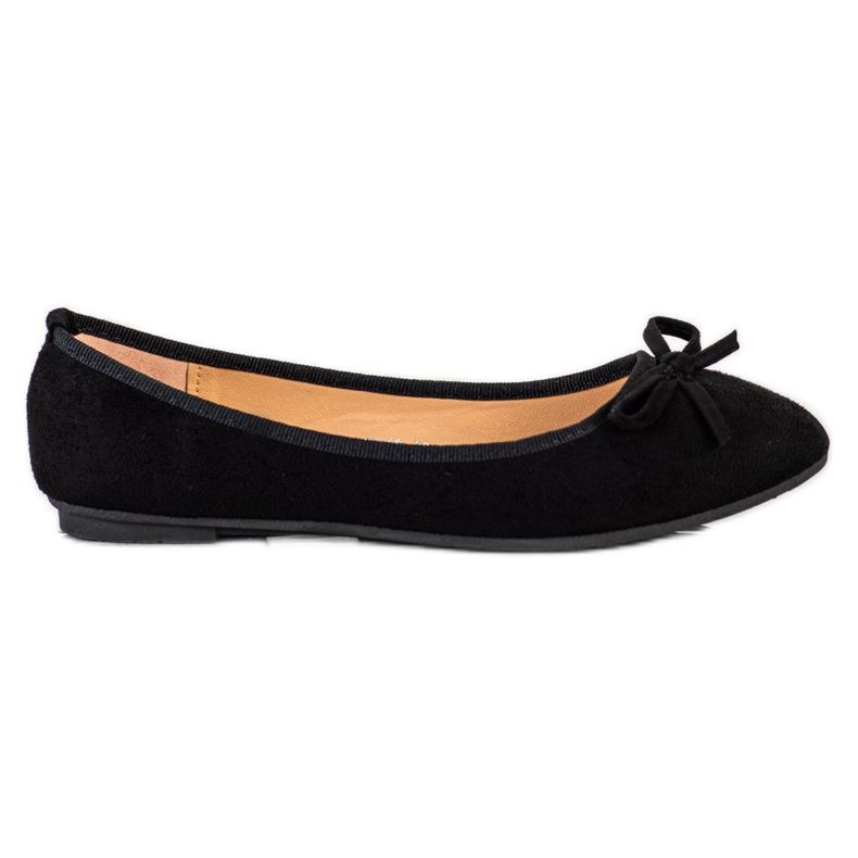 Clowse Ballerine Classique en Daim le noir