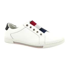 Filippo Baskets en cuir élégantes DP2155/21 WH blanc rouge bleu marine