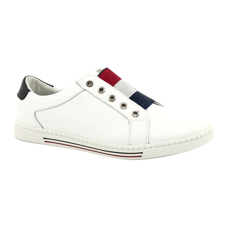 Filippo Baskets en cuir élégantes DP2155/21 WH blanche rouge bleu marin Filippo Baskets en cuir élégantes DP2155/21 WH blanche rouge bleu marin