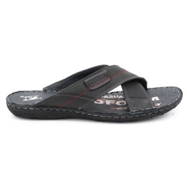 Kampol Chaussons cuir homme 200 / P / 3 noir
