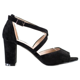 Sandales en daim VINCEZA noir