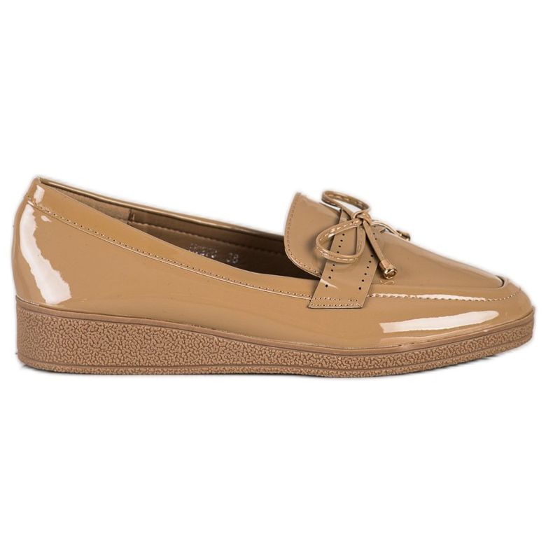SHELOVET Mocassins Laqués Sur La Plateforme brun