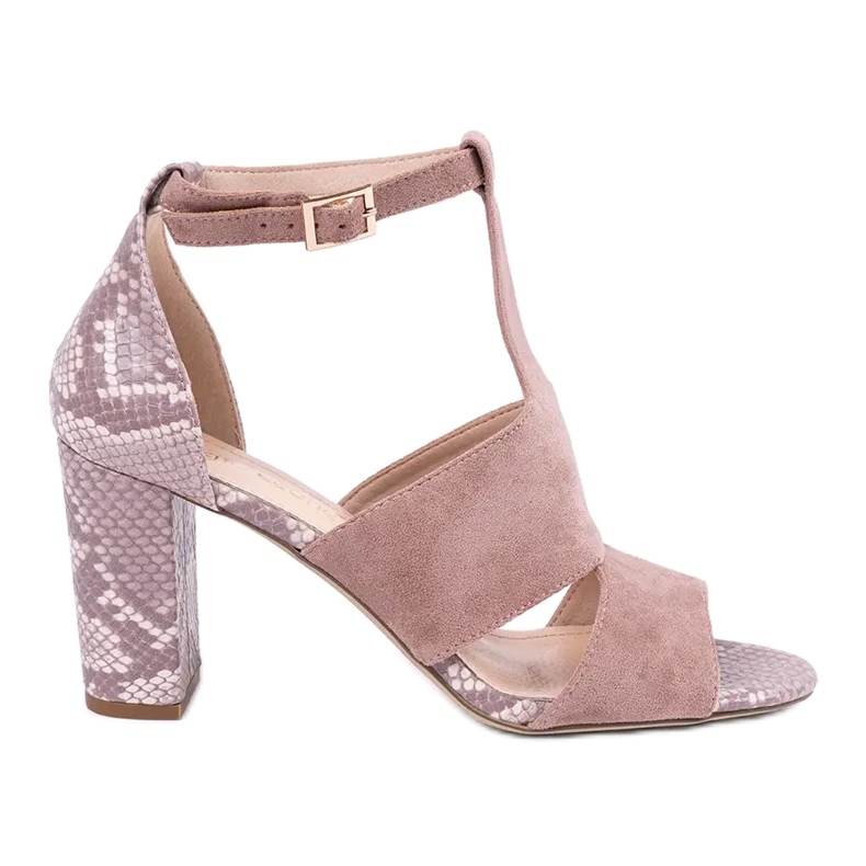 Sandales construites-up Sergio Leone rose