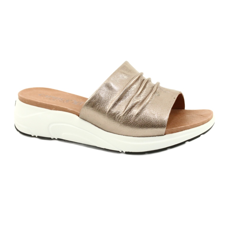 Caprice Chaussons Confortables pour Femme Taupe Métallisé 9-27203-26 341 brun d'or