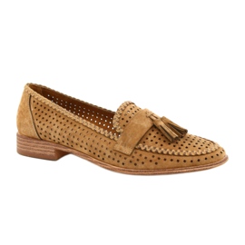 Mocassins Daim Ajouré Sergio Leone MK735 Camel brun