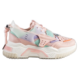 SHELOVET Baskets mode colorées rose multicolore
