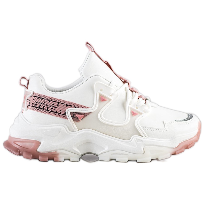 SHELOVET Baskets à empiècements roses blanche