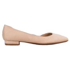 Lovery Ballerines En Daim Avec Découpe beige