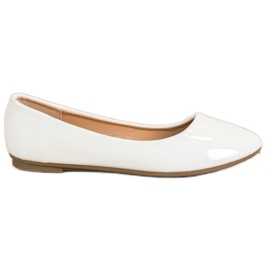 Diamantique Ballerines laquées blanc