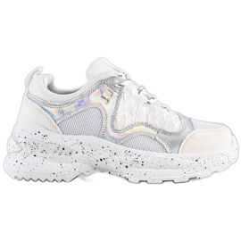 SHELOVET Baskets à effet holo blanc multicolore