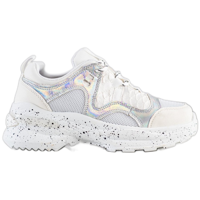 SHELOVET Baskets à effet holo blanche multicolore