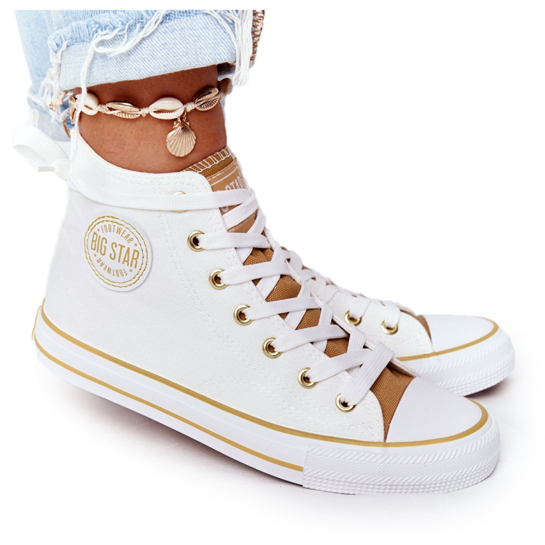 Baskets Hautes Femme Big Star HH274450 Blanc beige blanche