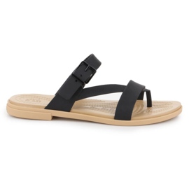 Crocs Tulum Toe Post Sandale W 206108-00W noir