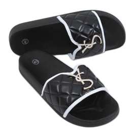 Pantoufles noires BG77P pour femmes noires