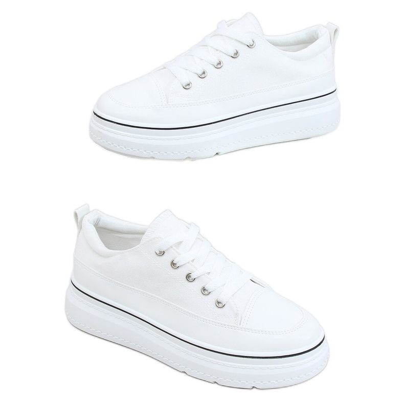 Baskets semelle haute blanc BL228P Blanc blanche