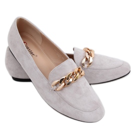 Mocassins Gris avec chaîne LL-237P Gris