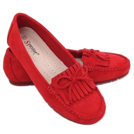 Rouge Mocassins femme rouge GS11P Rouge