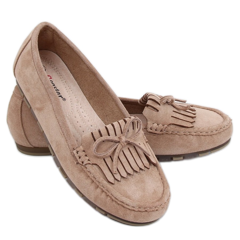 Mocassins femme beige foncé GS11P Kaki